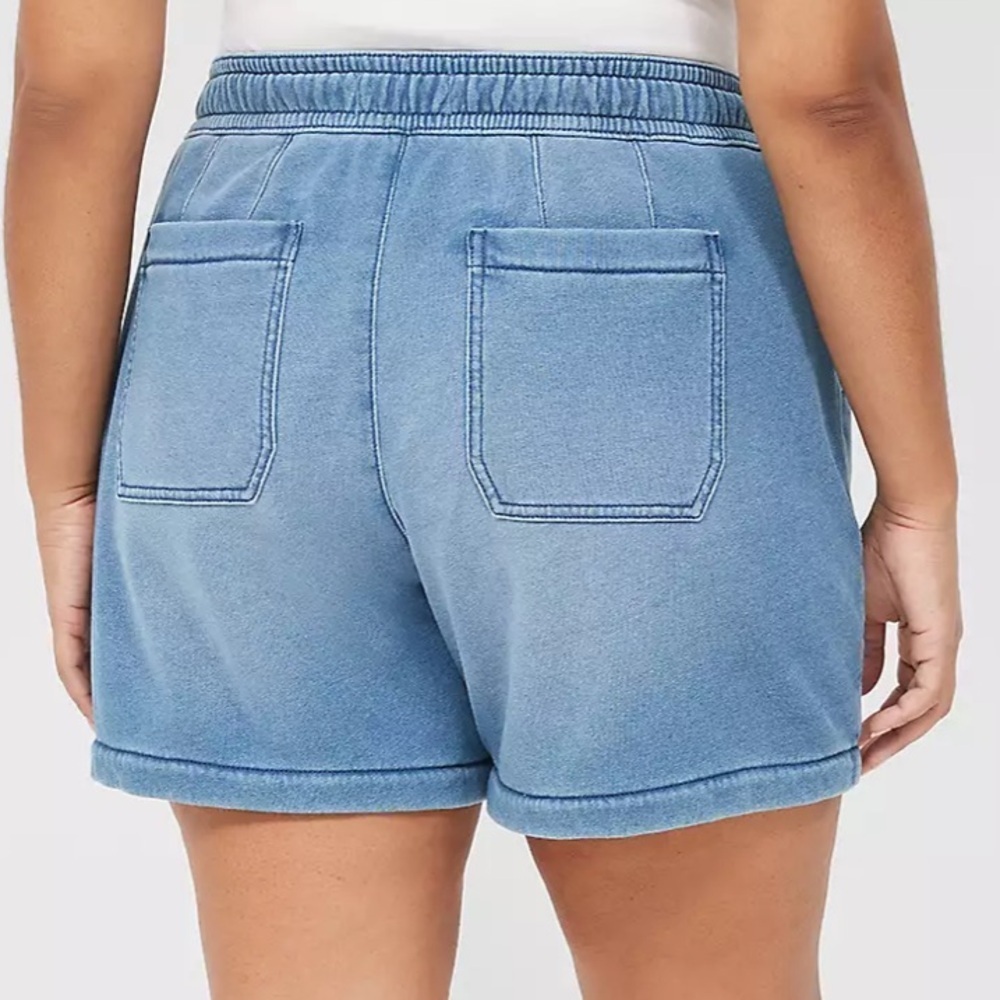 Lane Bryant Pull-On Relaxed Fit Knit Shorts Women's Size 18 2X Light Blue - Picture 4 of 8